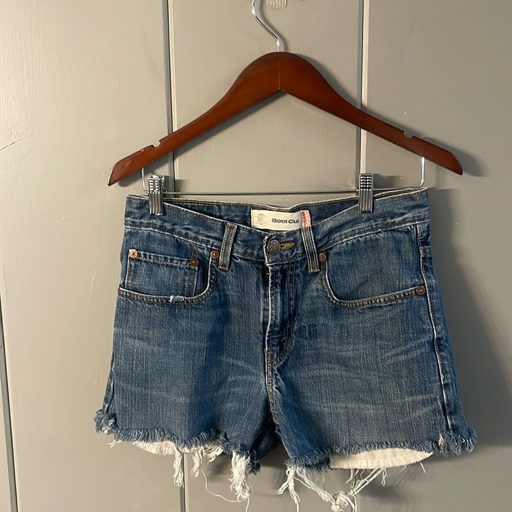 Levi's #527  Cut Off Shorts Denim Jean Festival Western Boho Grunge Women’s 30